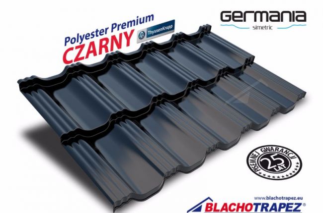 Blachodachówka Germania Simetric - Polyester Czarny